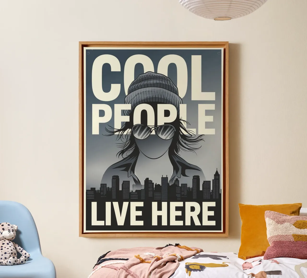 Qui vive gente in gamba tela con Cornice a cassetta da Shark Printables