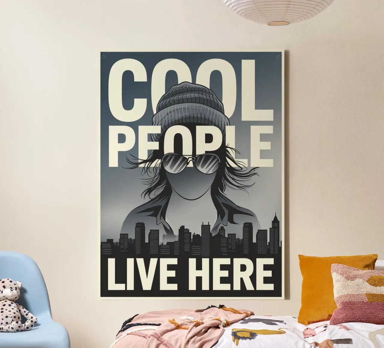 Qui vive gente in gamba tela con Cornice a cassetta da Shark Printables