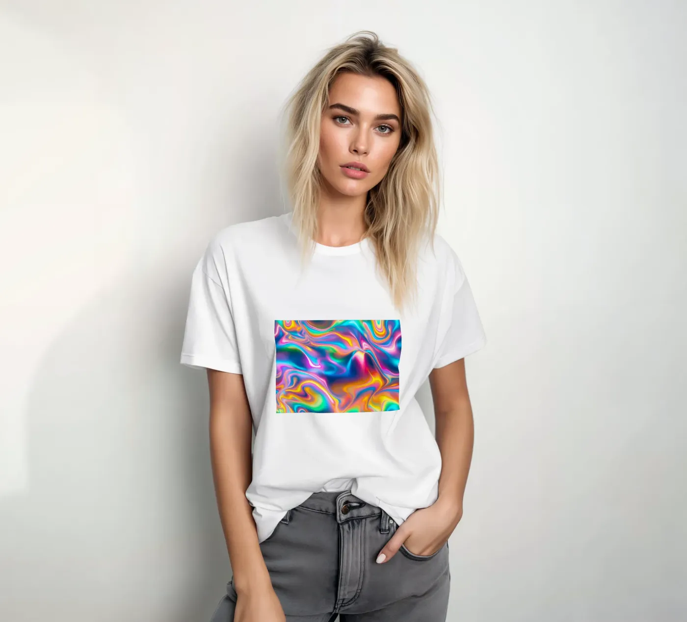 Motivo iridescente arcobaleno t-shirt da Shark Printables