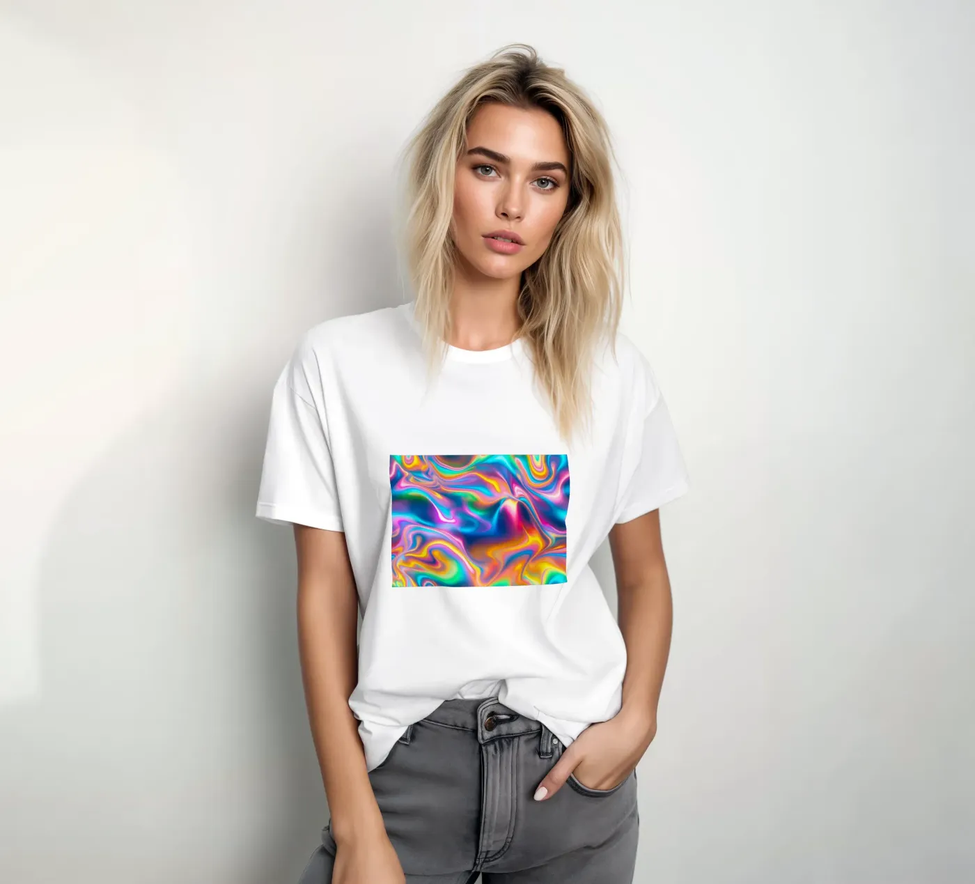 Motivo iridescente arcobaleno t-shirt da Shark Printables