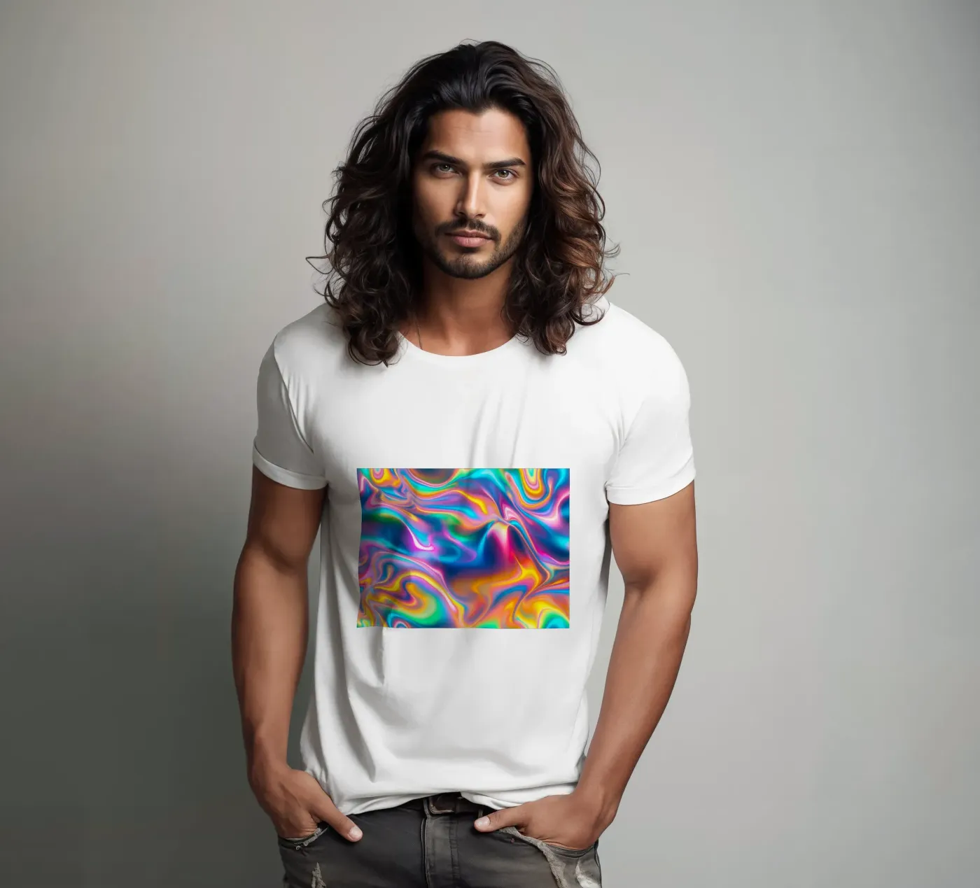 Motivo iridescente arcobaleno t-shirt da Shark Printables