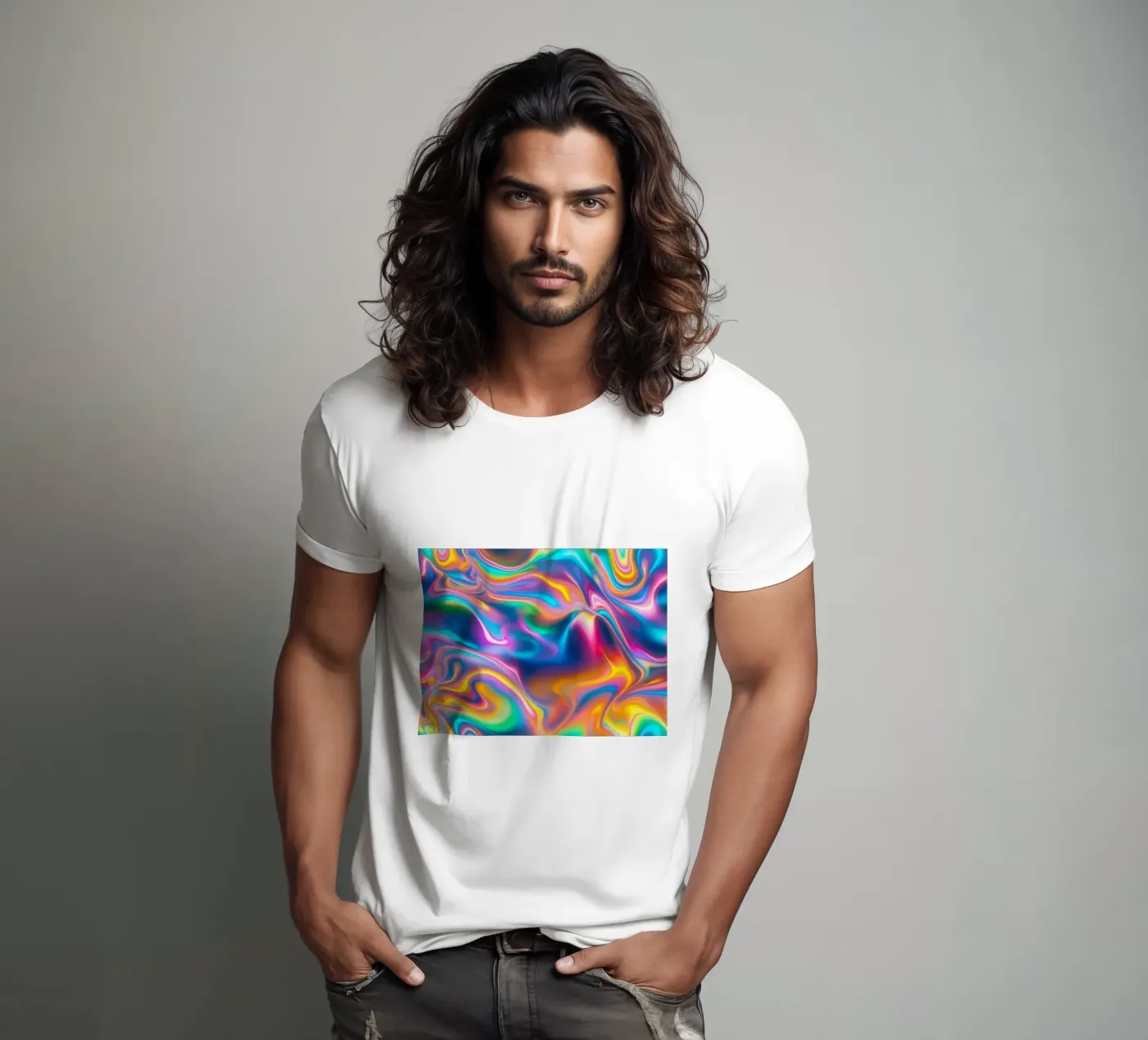Motivo iridescente arcobaleno t-shirt da Shark Printables