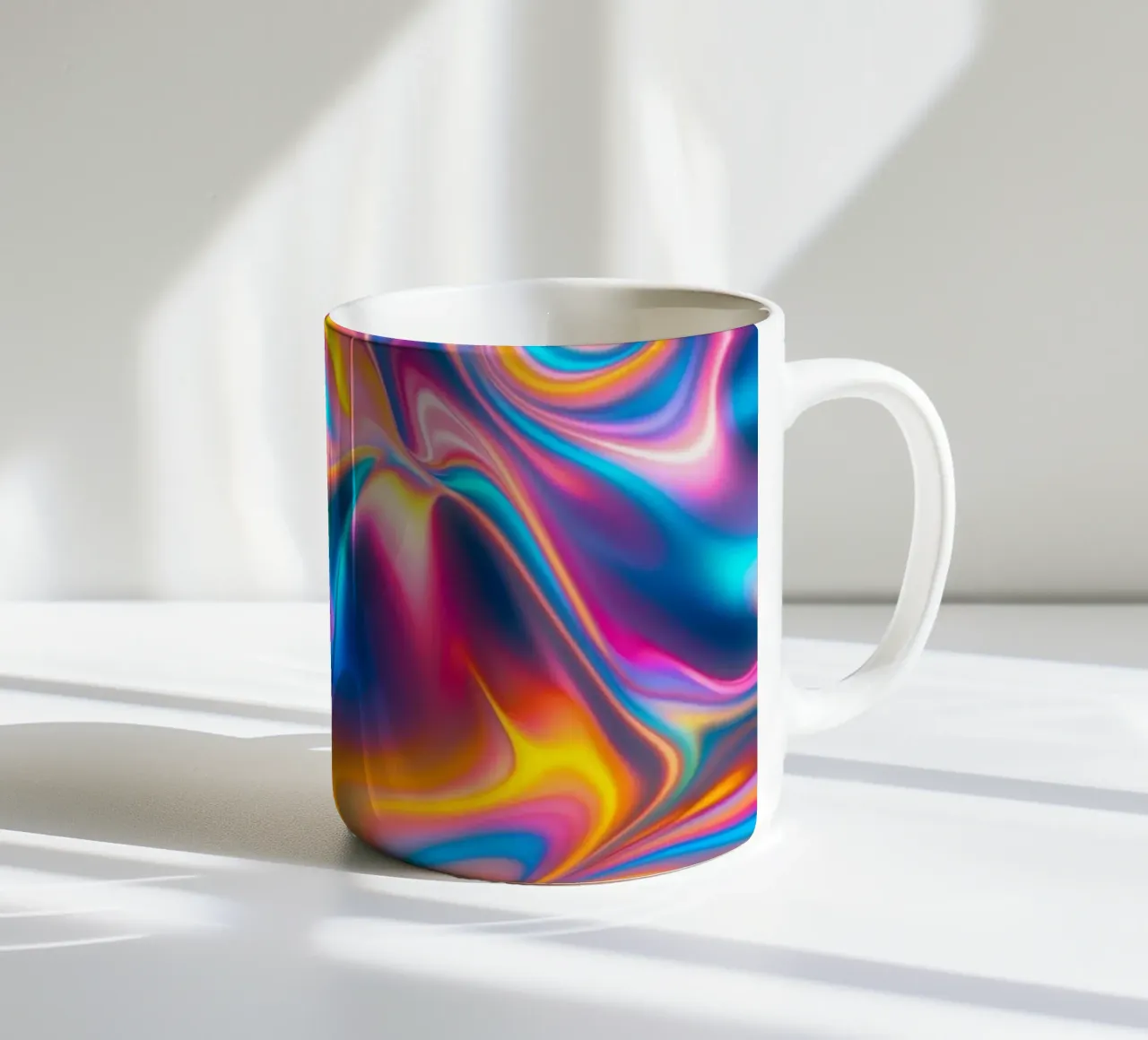 Rainbow Iridescent Pattern ceramic mug by Shark Printables