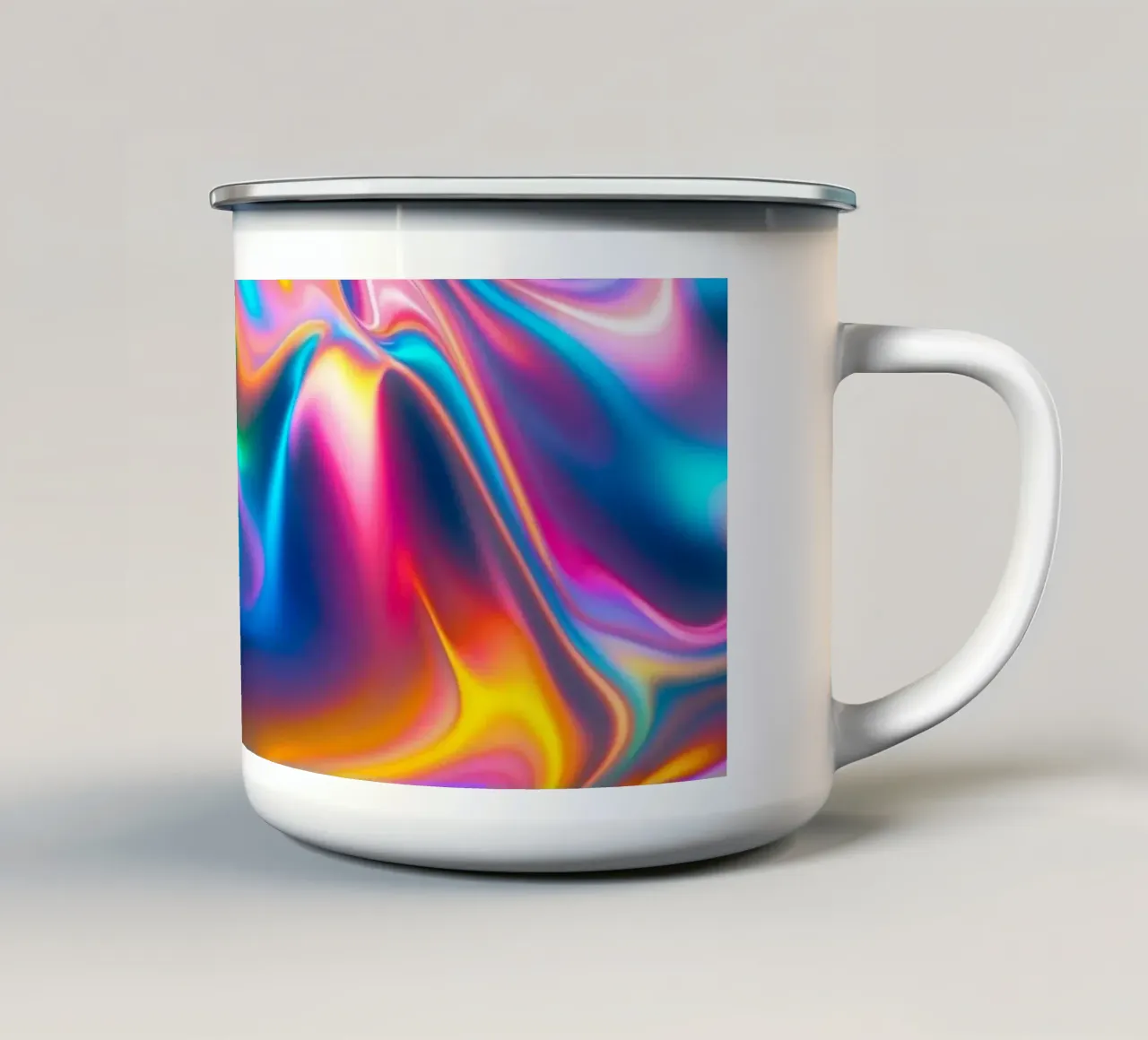 Motivo iridescente arcobaleno tazza in smalto da Shark Printables