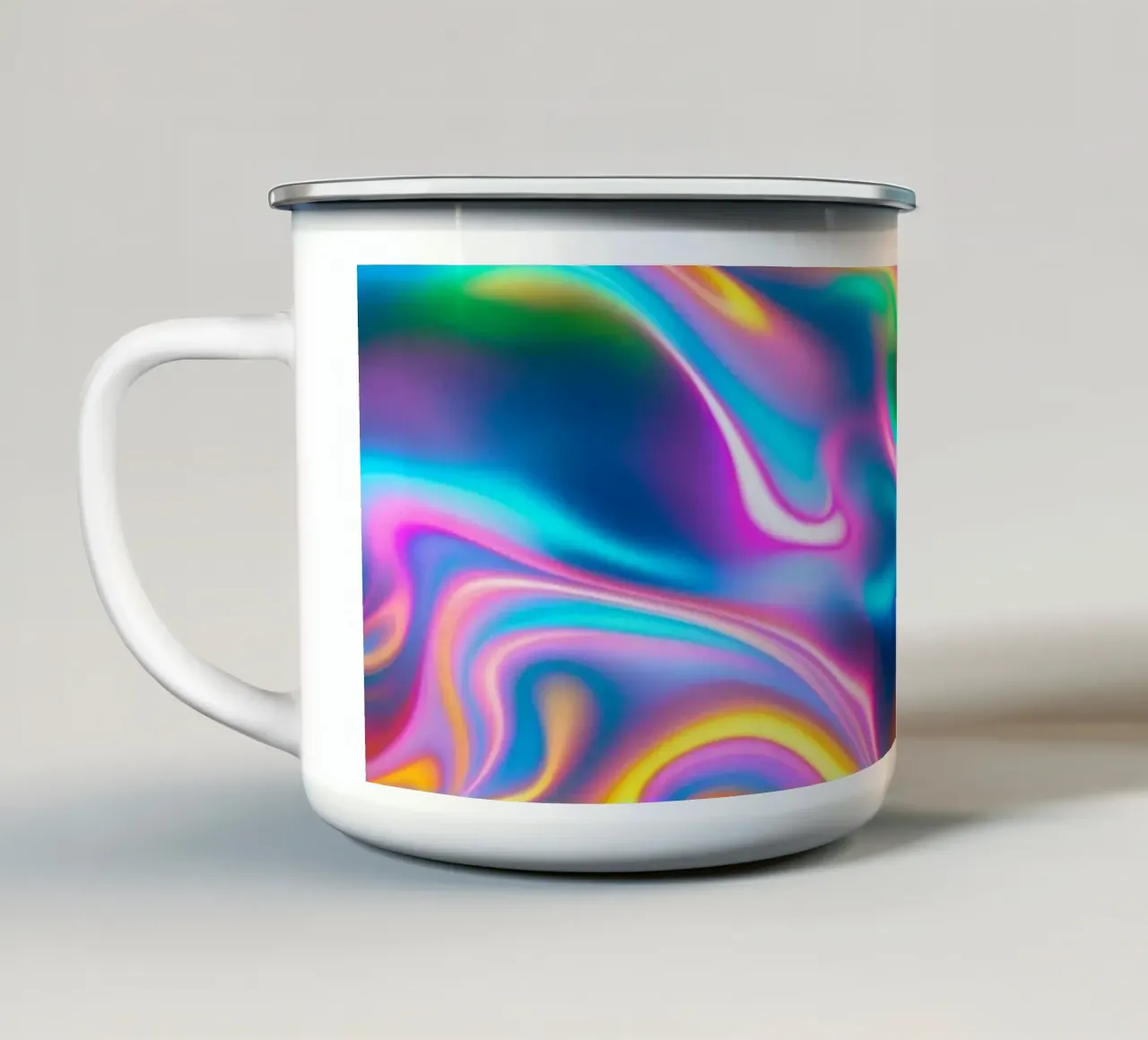 Motivo iridescente arcobaleno tazza in smalto da Shark Printables