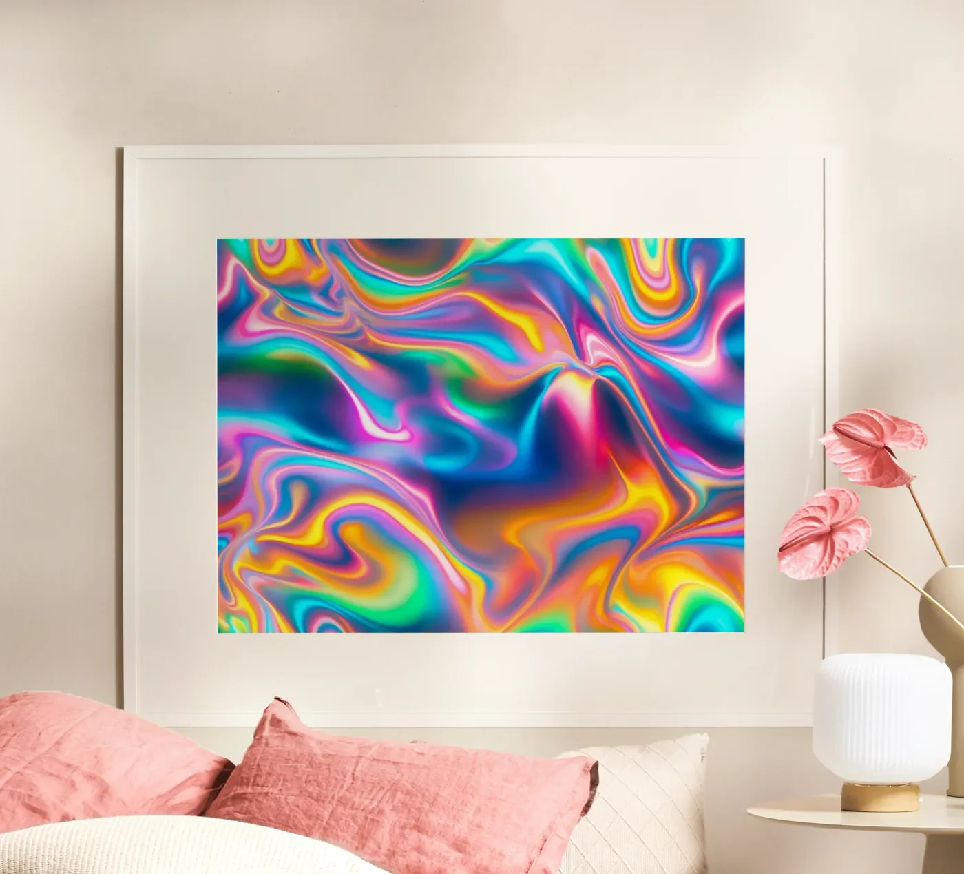 Motivo iridescente arcobaleno poster da Shark Printables