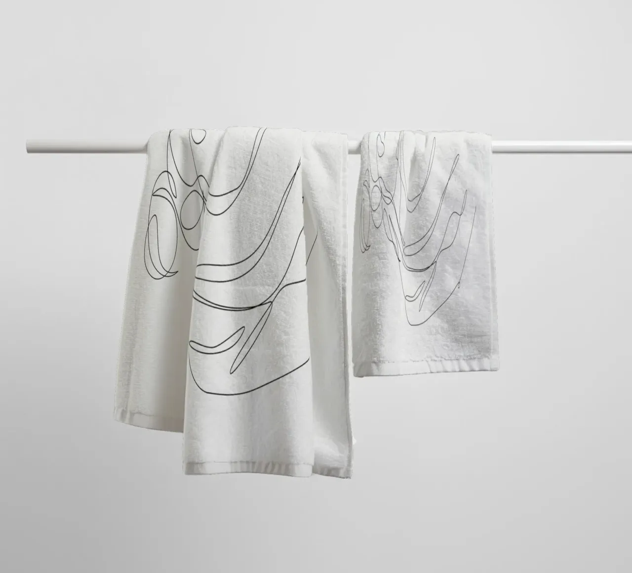 Elvia - Line figure - A2506 towel by Addillum