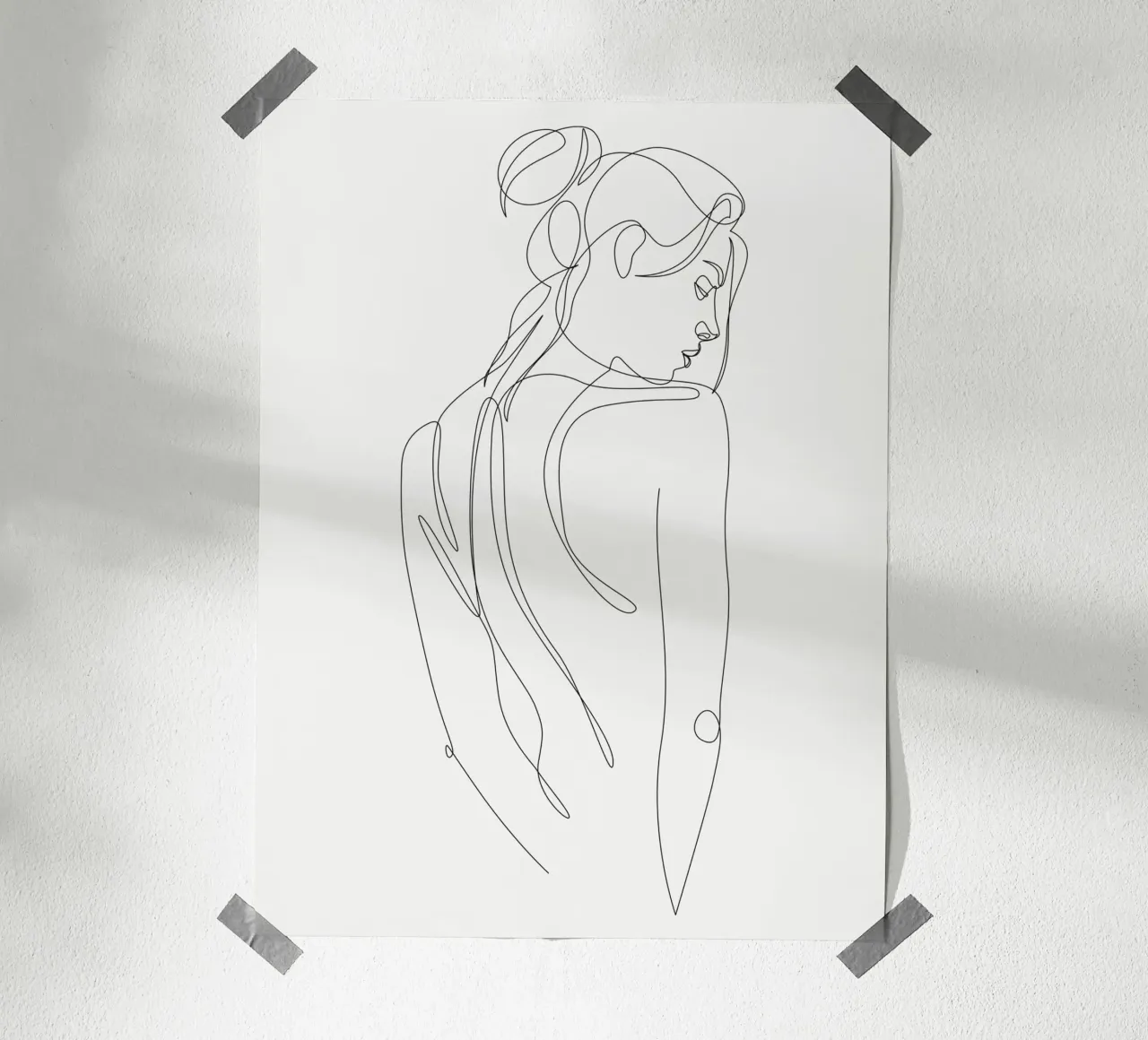 Elvia - Figura di linea - A2506 carta hahnemühle da Addillum