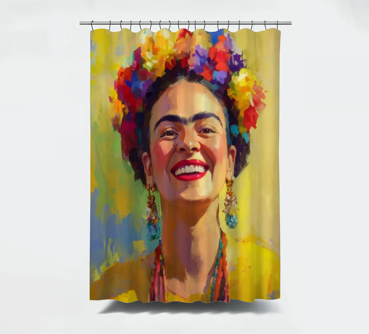 Frida Kahlo: I colori del trionfo, un omaggio alla vita tenda da doccia da Fantasias Florales