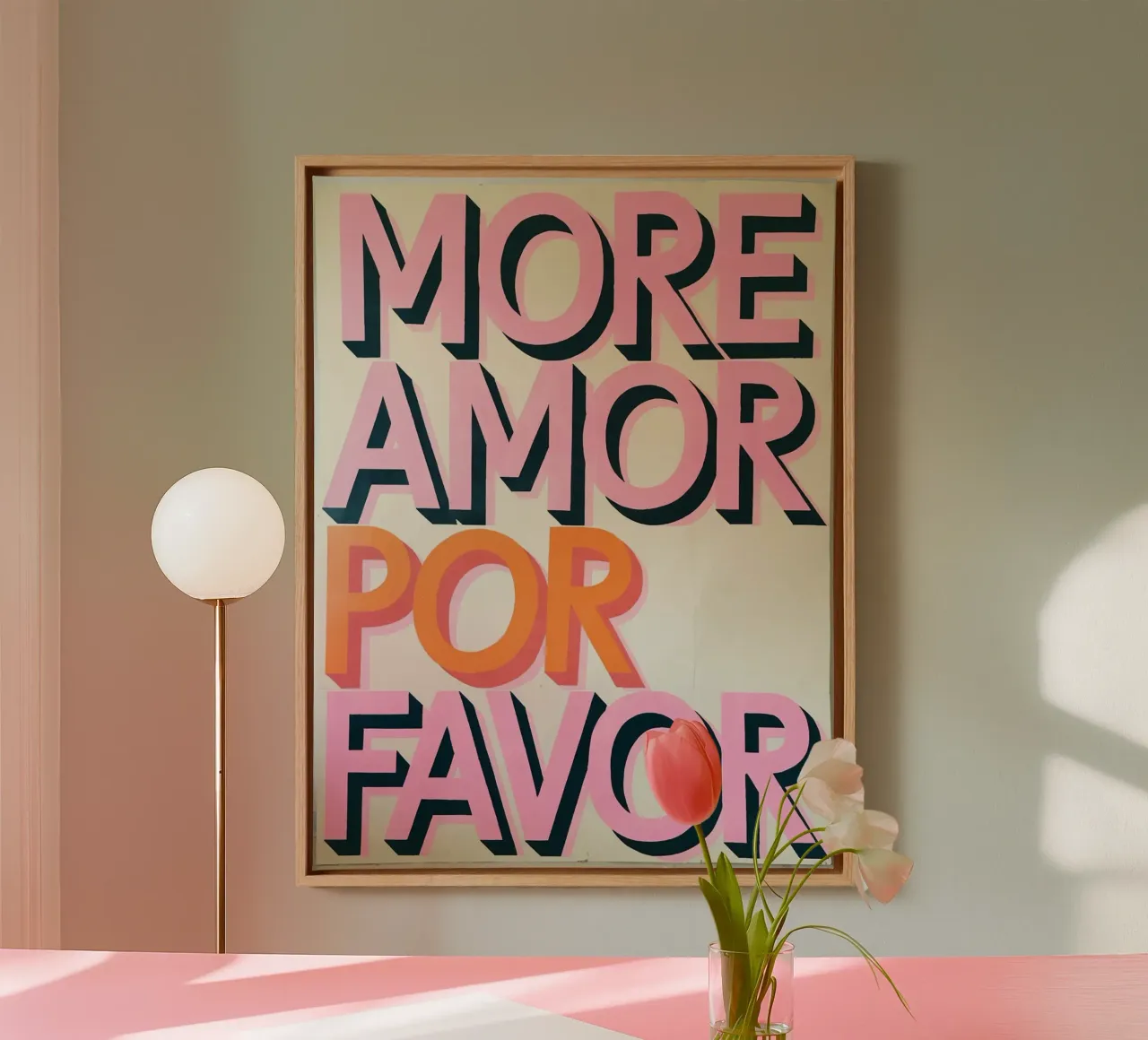 More Amor Por Favor tela con Cornice a cassetta da Shark Printables