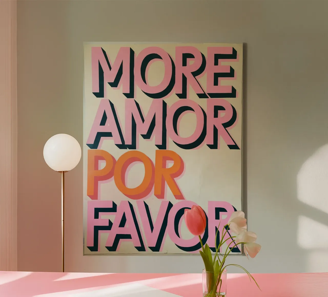 More Amor Por Favor tela con Cornice a cassetta da Shark Printables