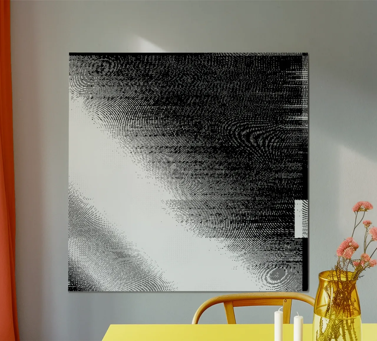 XRX_BTC_BW poster con telaio in legno da Crypto_Jungle