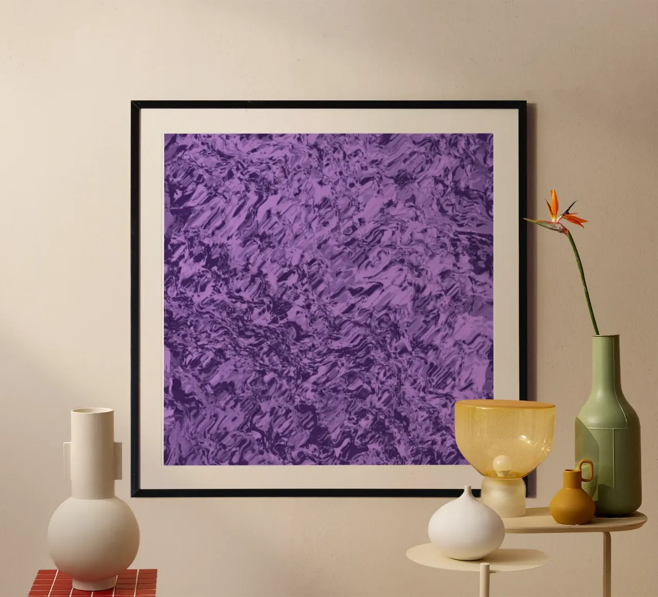 Marble_XY poster con telaio in legno da Crypto_Jungle