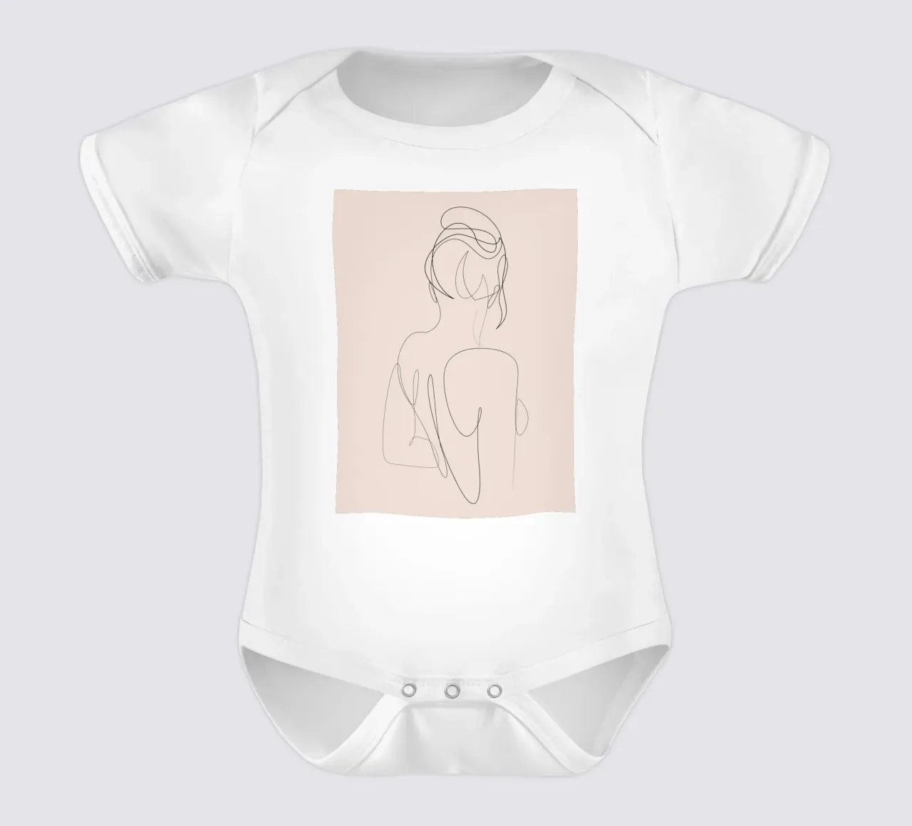Linger - One line art - A2504 pastello body neonato maniche corte da Addillum