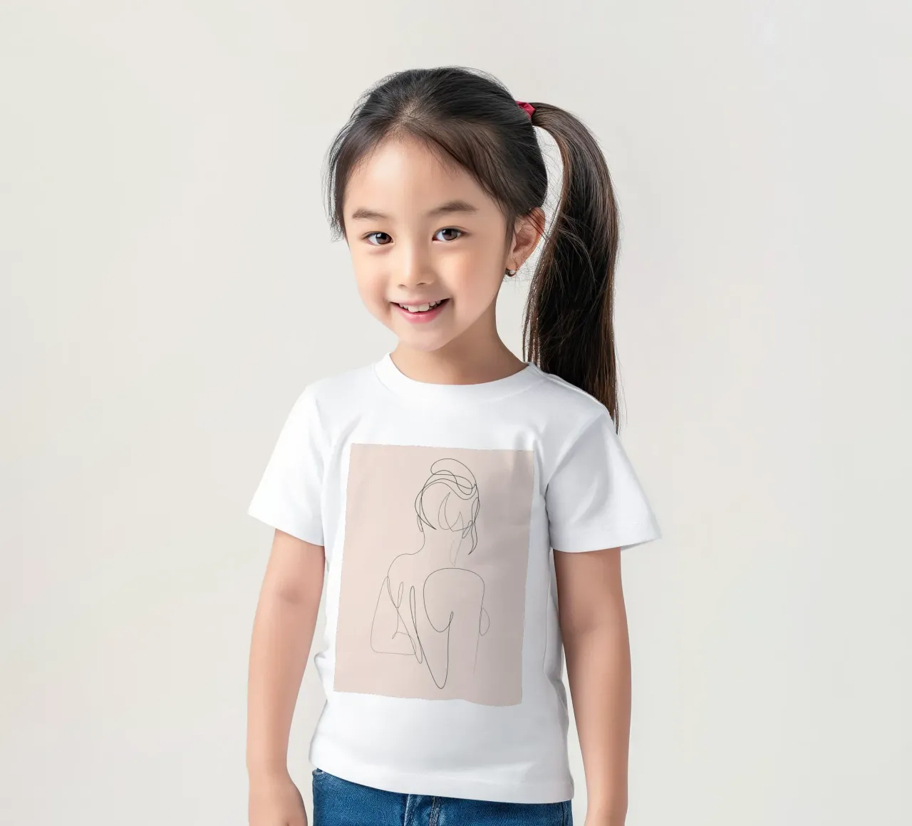 Linger - One line art - A2504 pastello t-shirt bambini da Addillum