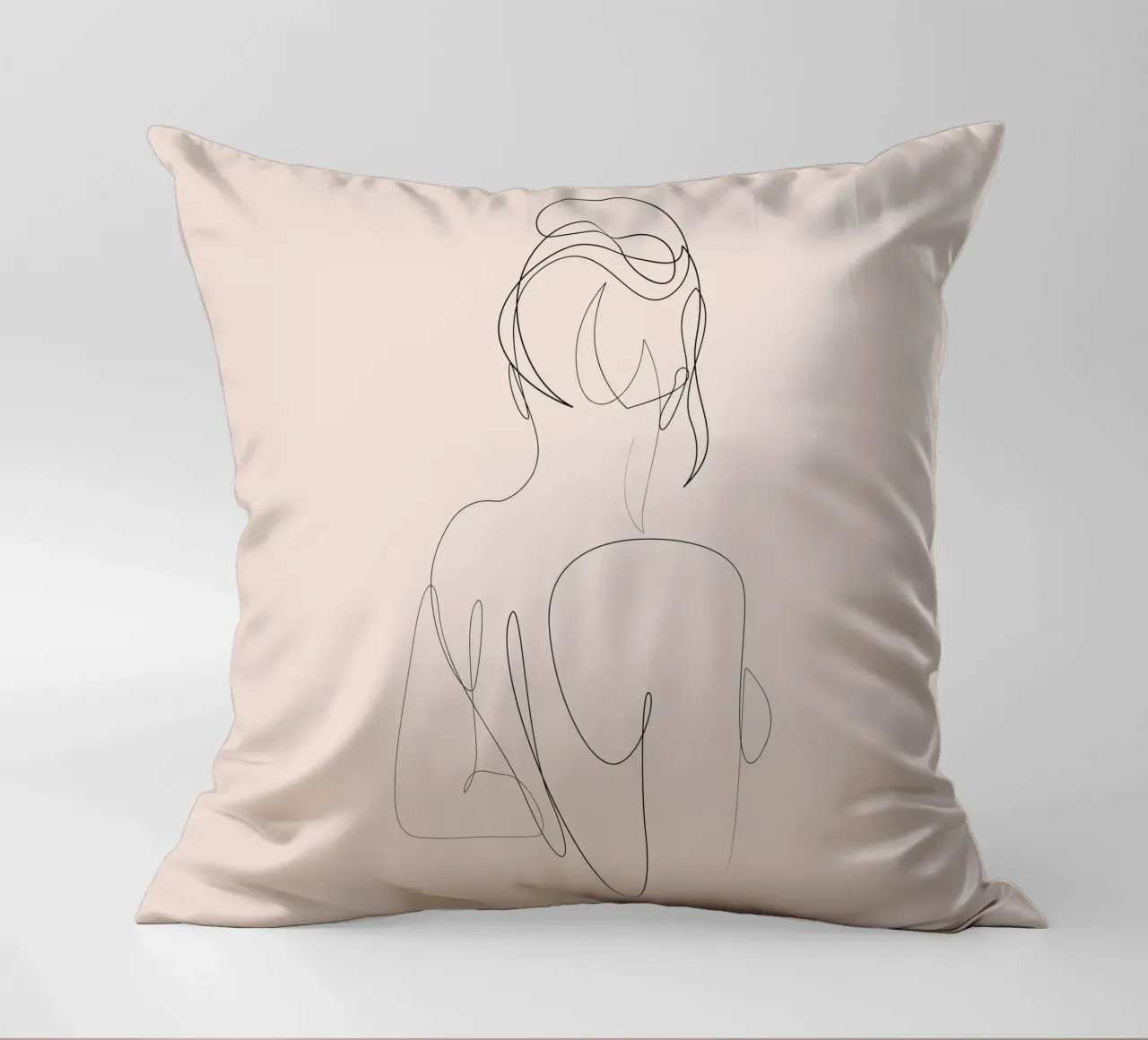 Linger - One line art - A2504 pastello cuscino da Addillum