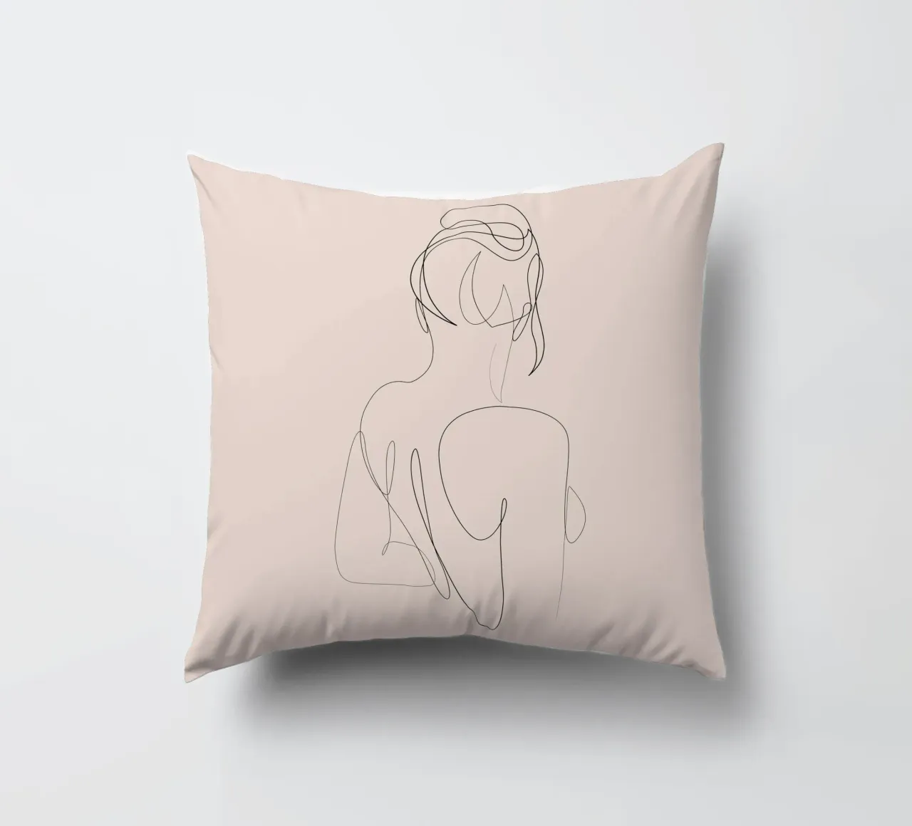 Linger - One line art - A2504 pastello cuscino da Addillum