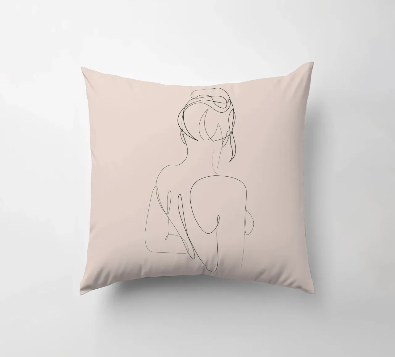 Linger - One line art - A2504 pastello cuscino da Addillum