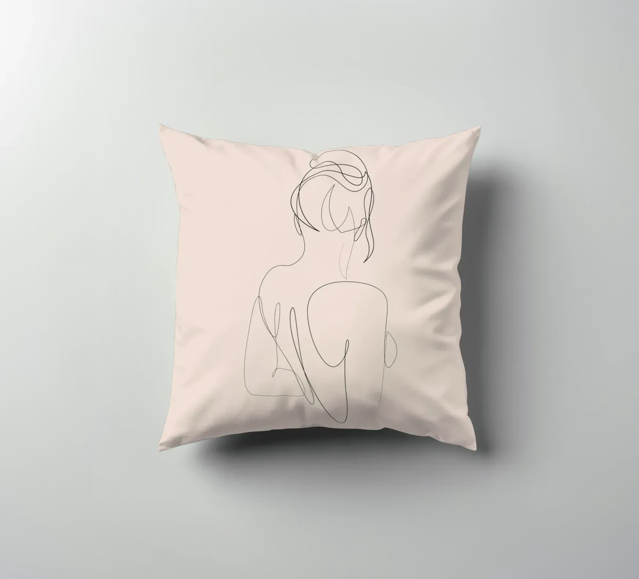 Linger - One line art - A2504 pastello cuscino da Addillum