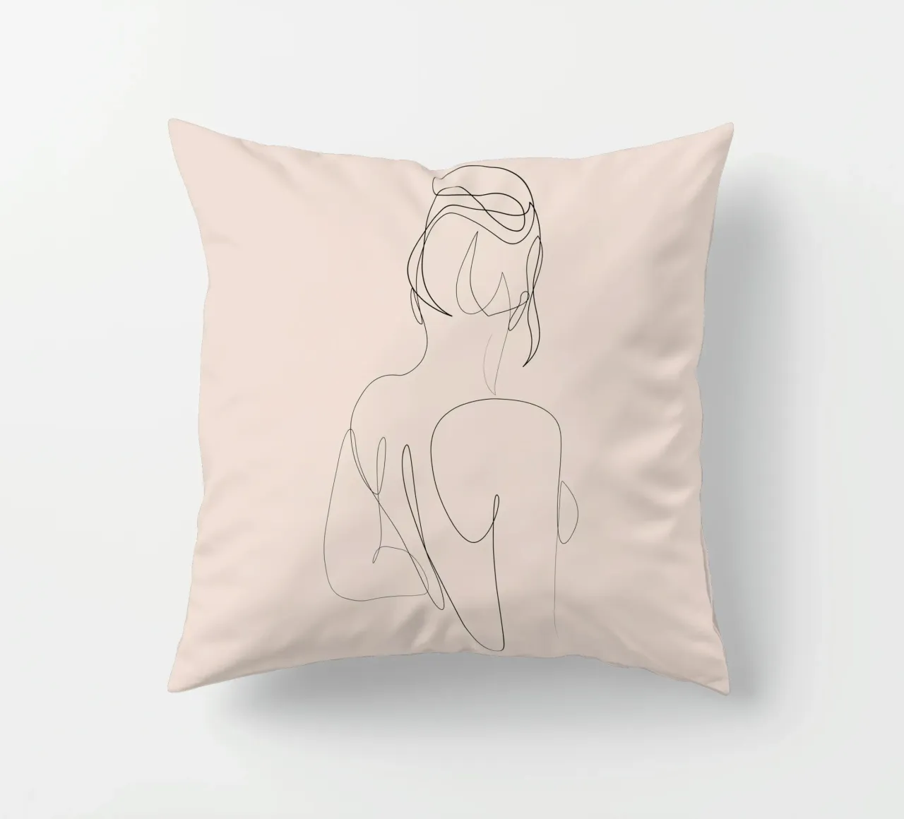 Linger - One line art - A2504 pastello cuscino da Addillum