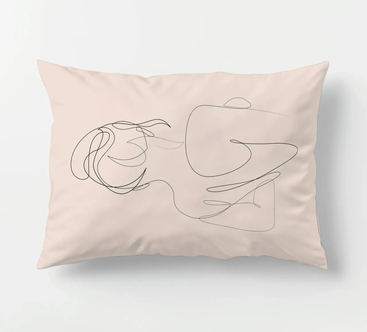 Linger - One line art - A2504 pastello cuscino da Addillum