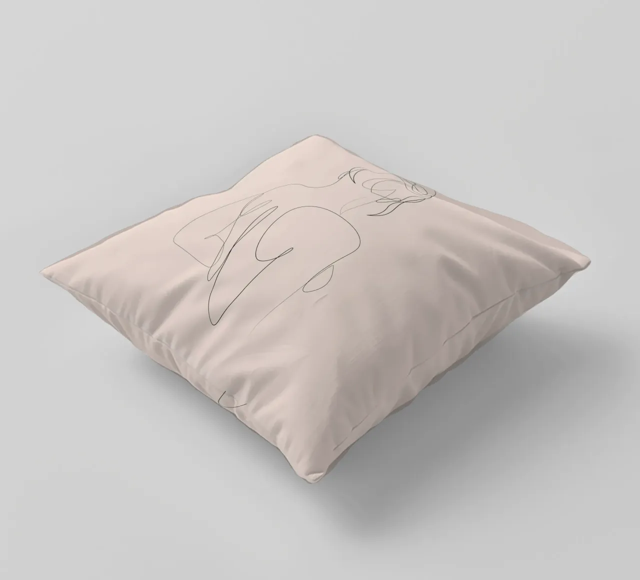 Linger - One line art - A2504 pastello cuscino da Addillum