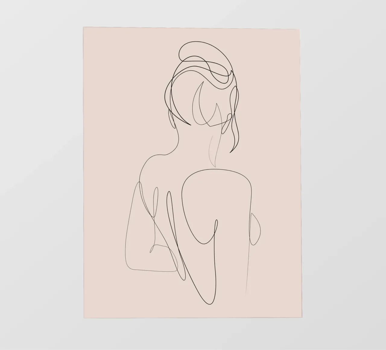 Linger - One line art - A2504 pastello pellicola backlit da Addillum