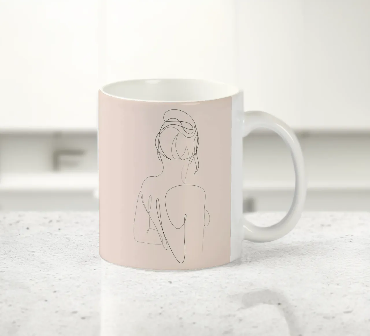 Linger - One line art - A2504 pastello tazza in ceramica da Addillum