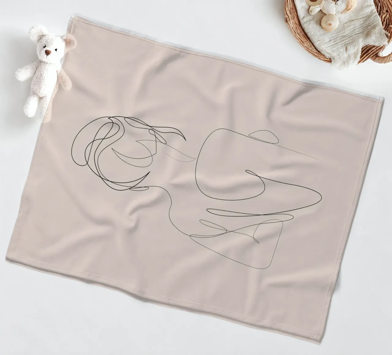 Linger - One line art - A2504 pastello coperta in pile da Addillum