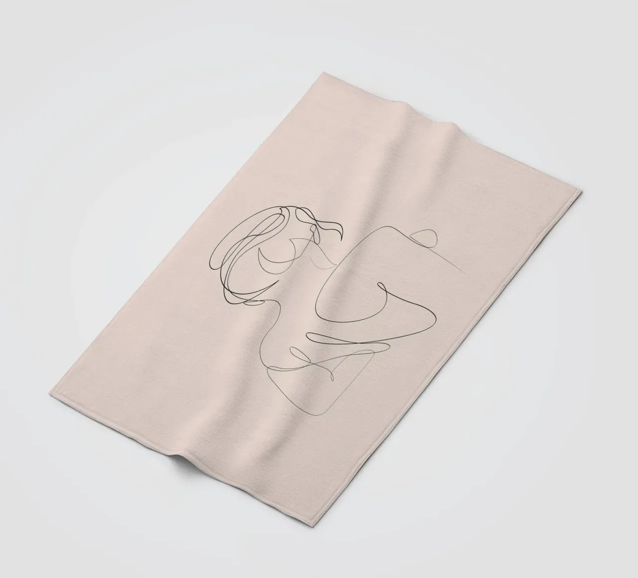 Linger - One line art - A2504 pastello coperta in pile da Addillum