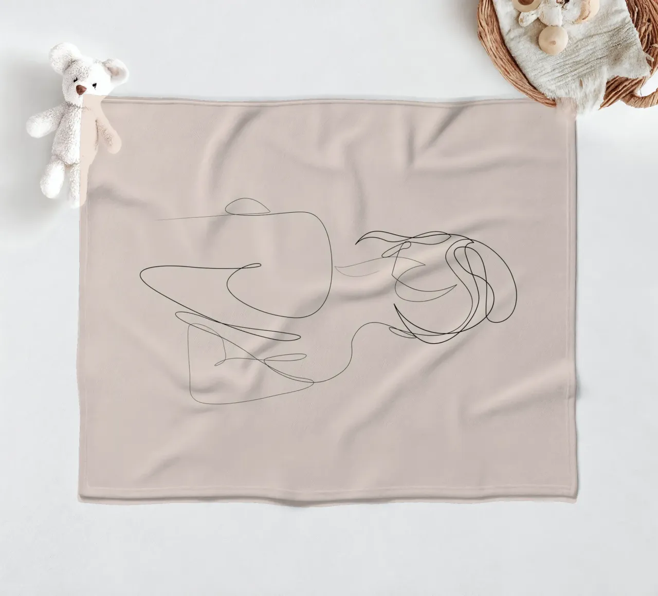 Linger - One line art - A2504 pastello coperta in pile da Addillum