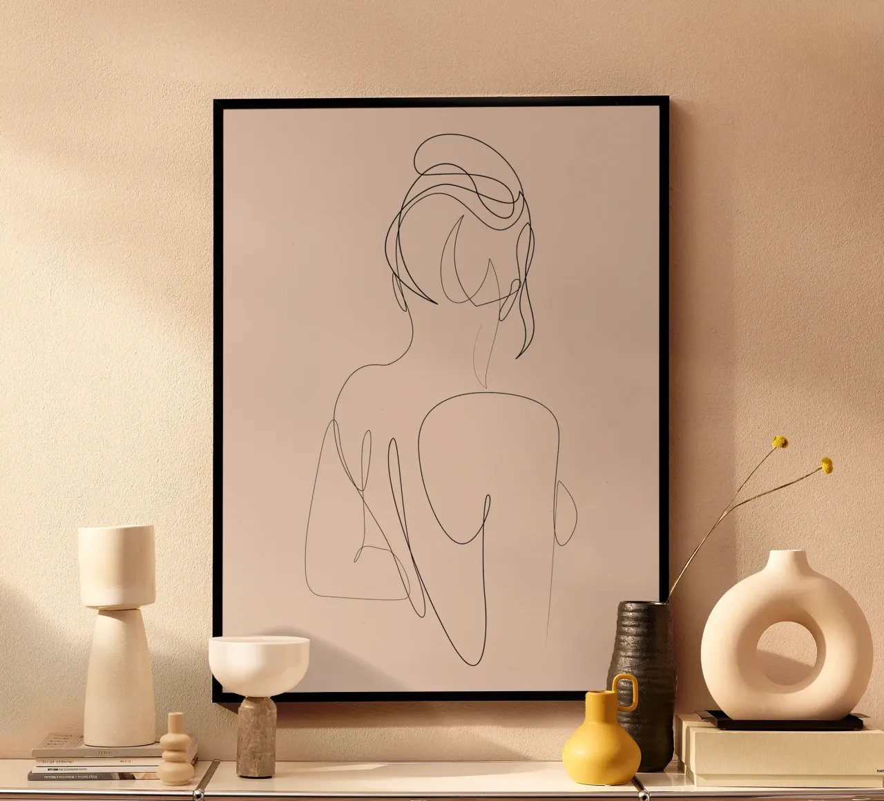 Linger - One line art - A2504 pastello carta hahnemühle da Addillum