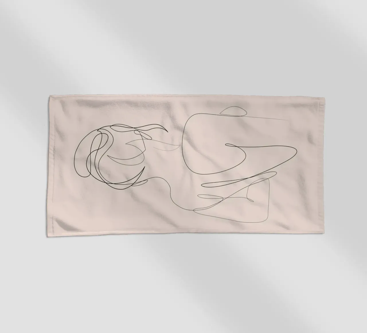 Linger - One line art - A2504 pastello telo mare da Addillum