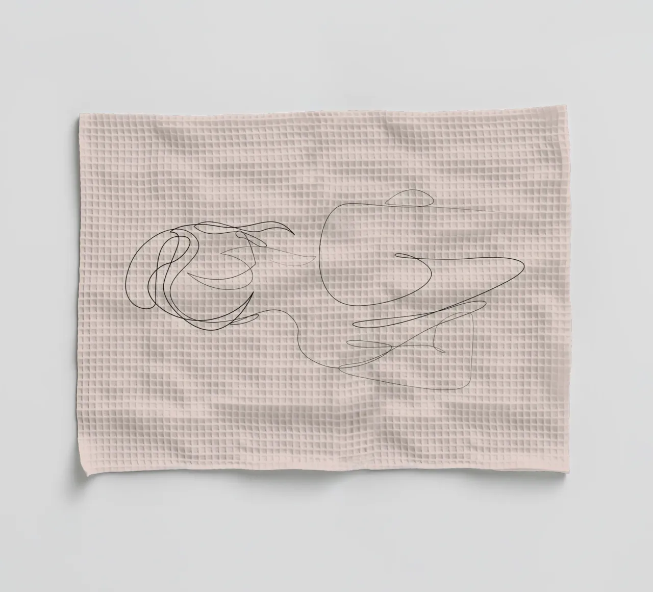 Linger - One line art - A2504 pastello canovaccio da cucina da Addillum