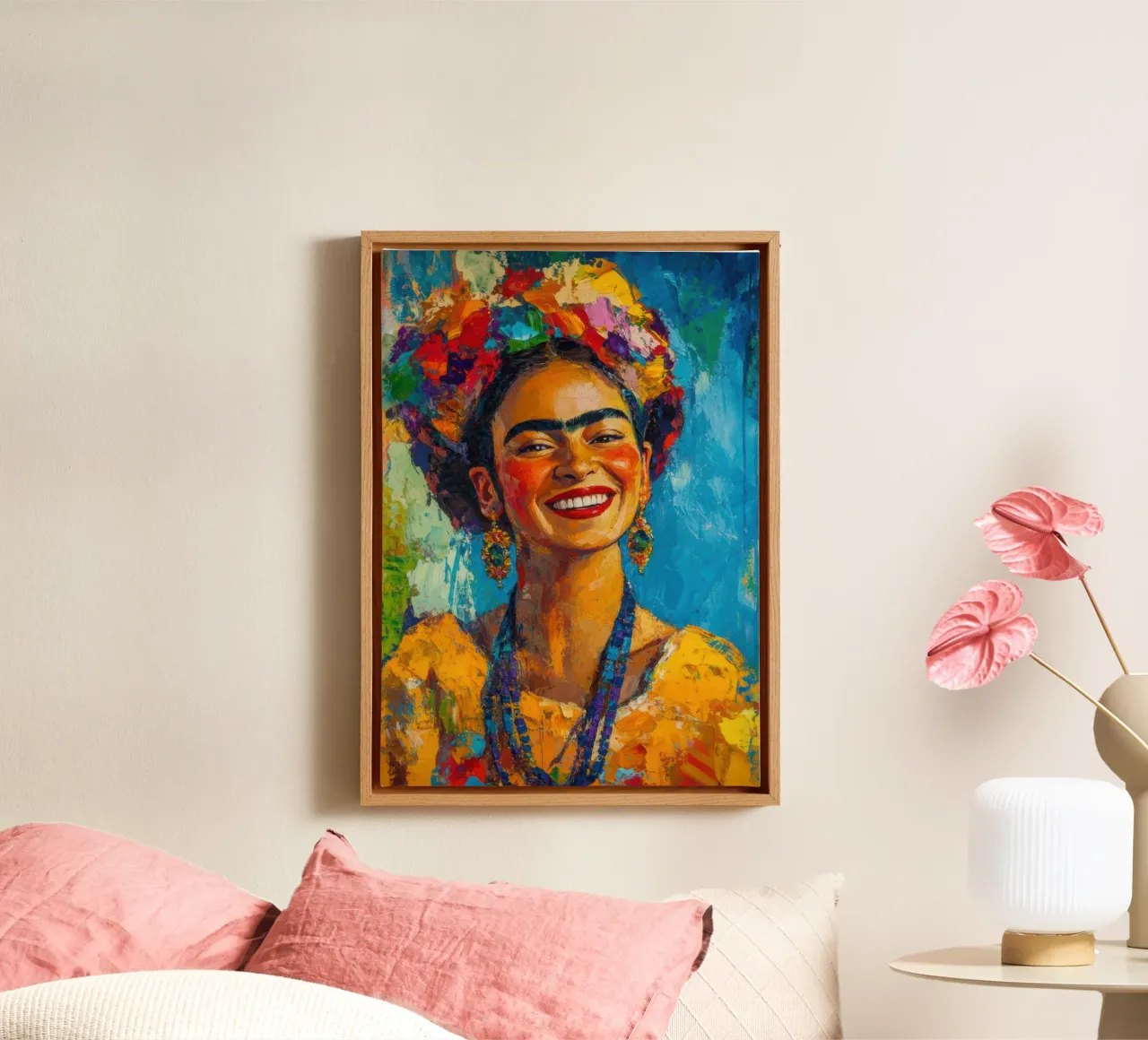 Frida Kahlo: un manifesto radioso della gioia di vivere tela da Fantasias Florales