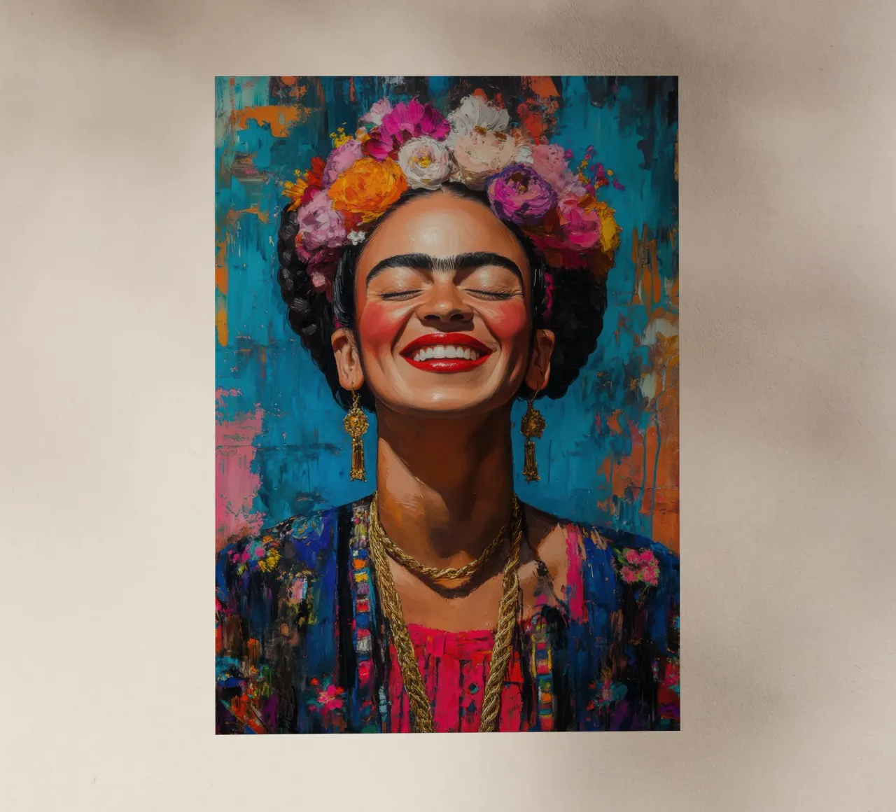 Frida Kahlo: dove i colori cantano e i cuori battono più forte pellicola backlit da Fantasias Florales