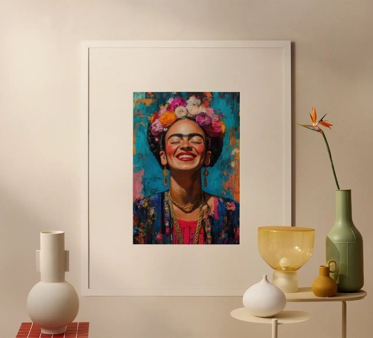 Frida Kahlo: dove i colori cantano e i cuori battono più forte carta hahnemühle da Fantasias Florales