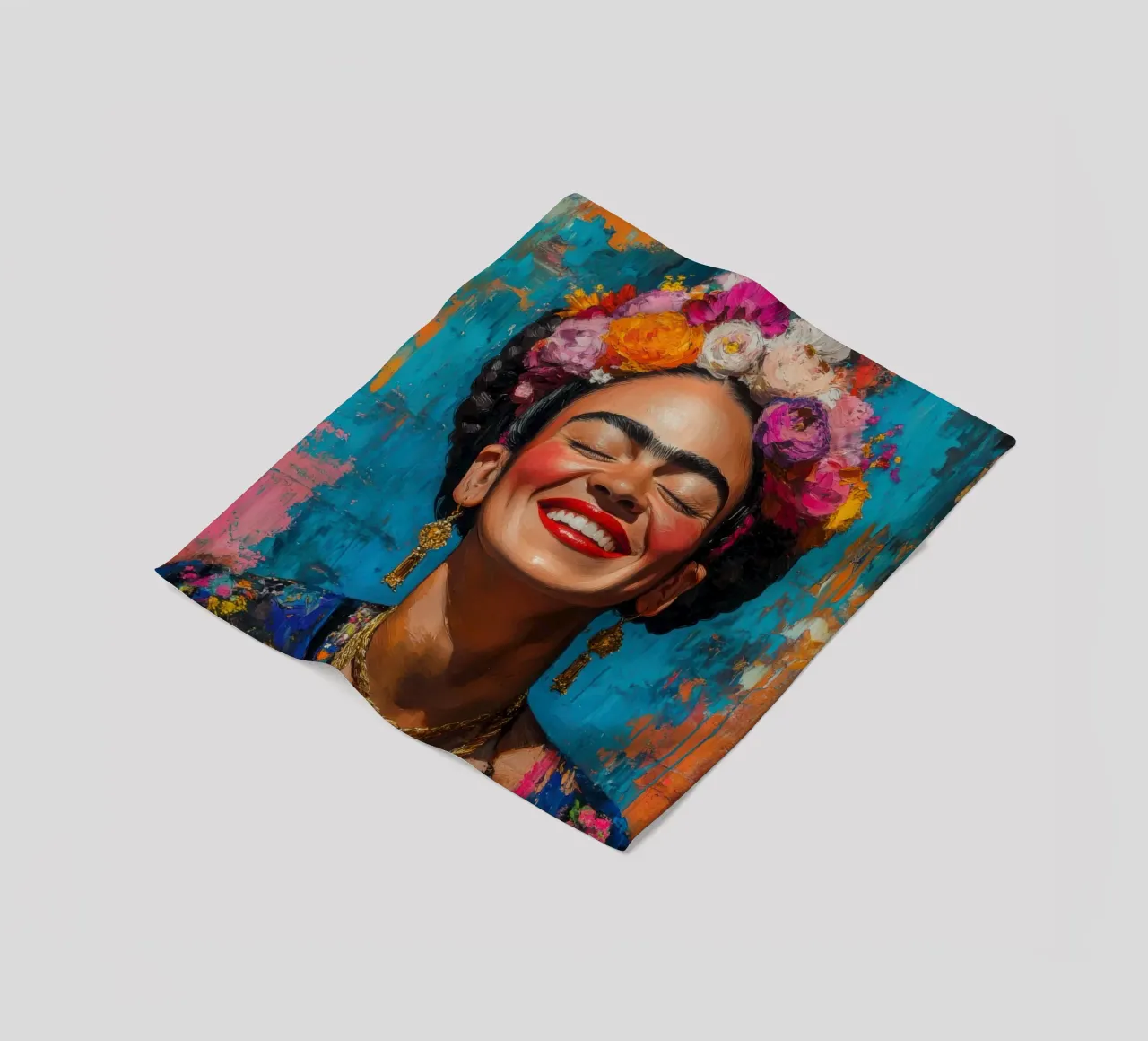 Frida Kahlo: dove i colori cantano e i cuori battono più forte coperta in pile da Fantasias Florales