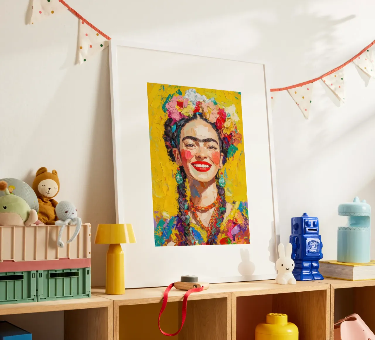 Frida Kahlo: la luce della speranza poster con telaio in plastica da Fantasias Florales