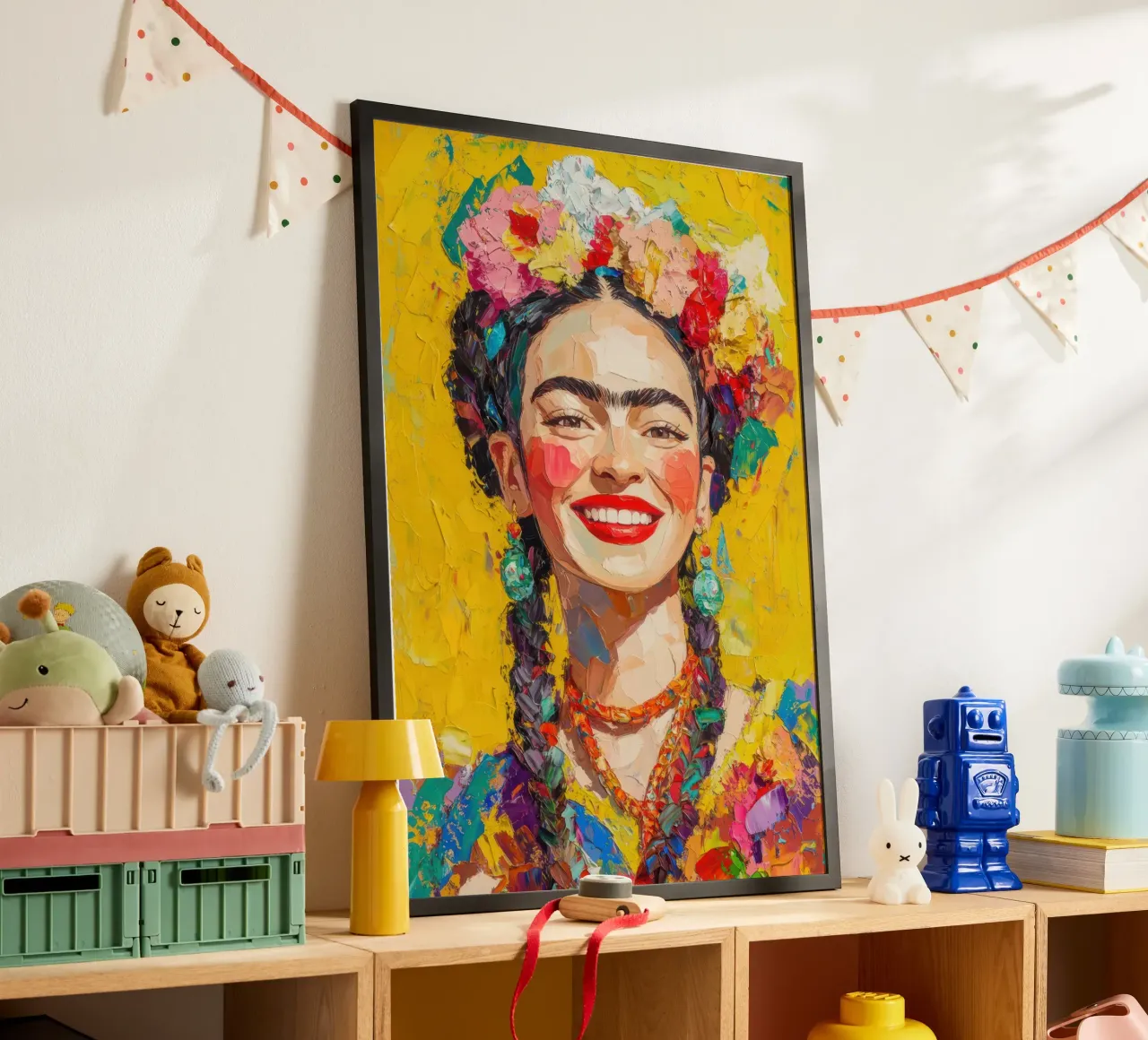 Frida Kahlo: la luce della speranza poster con telaio in plastica da Fantasias Florales