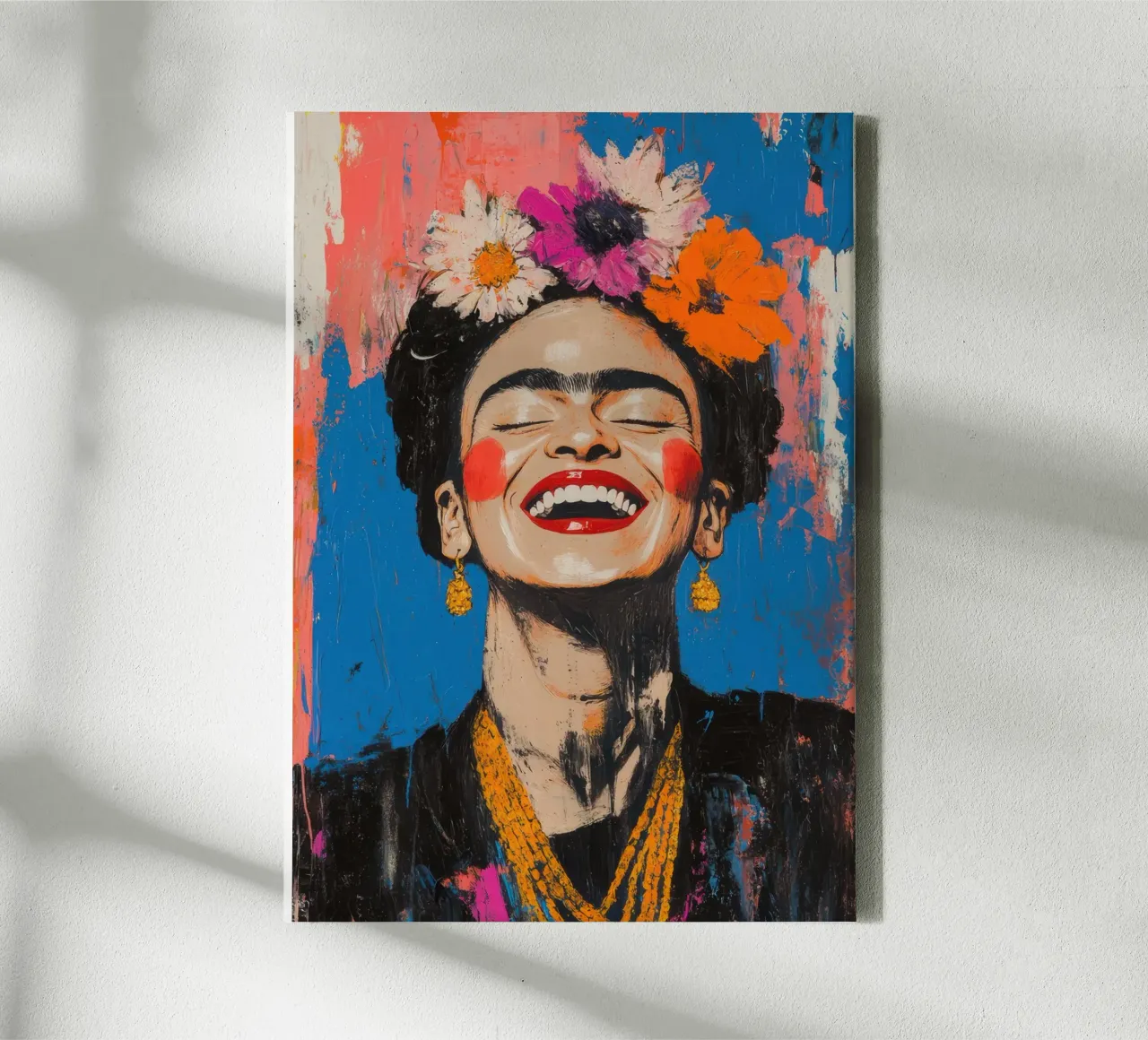 Frida Kahlo: The magic of self-acceptance that liberates canvas with Floater frame by Fantasias Florales