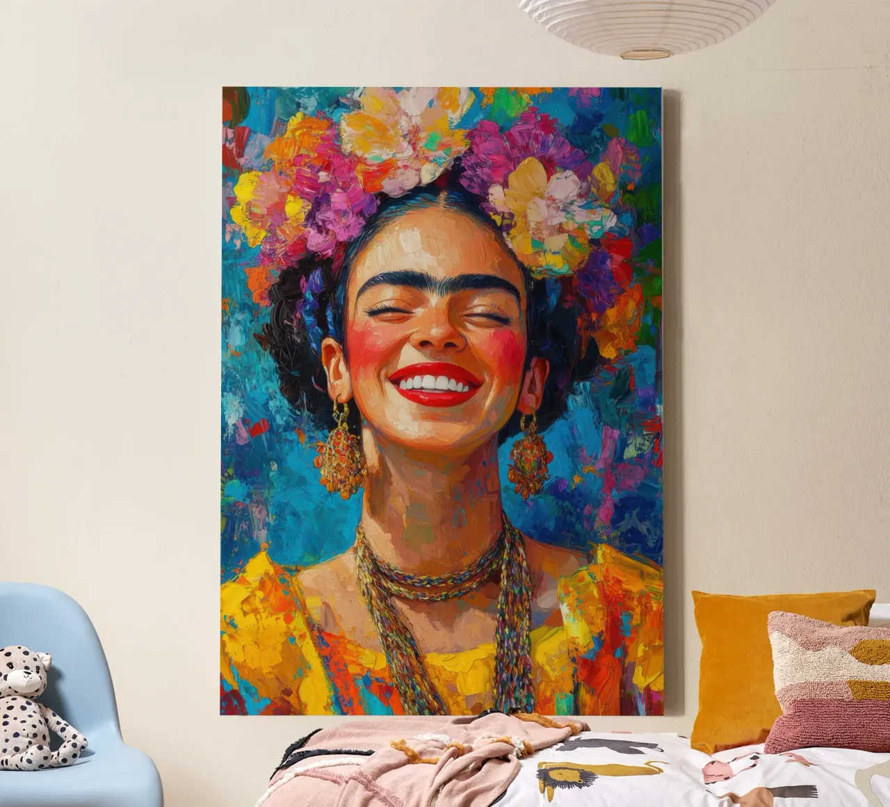 Frida Kahlo: un riflesso della forza interiore tela con Cornice a cassetta da Fantasias Florales