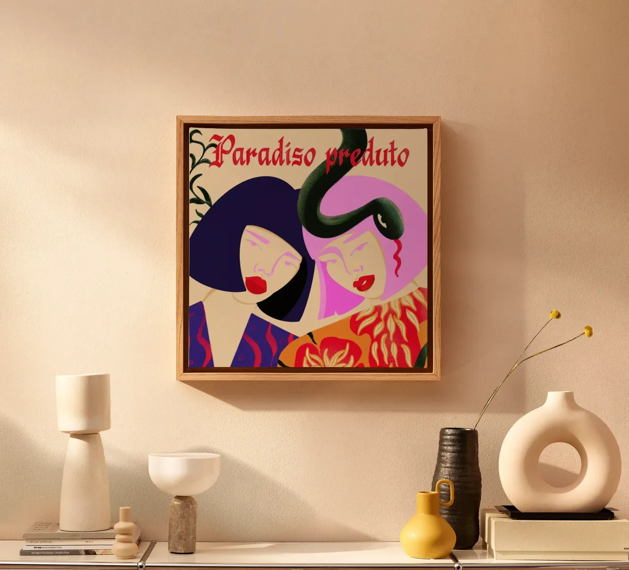 Pareiso Preduto canvas met Baklijst van Kika illu