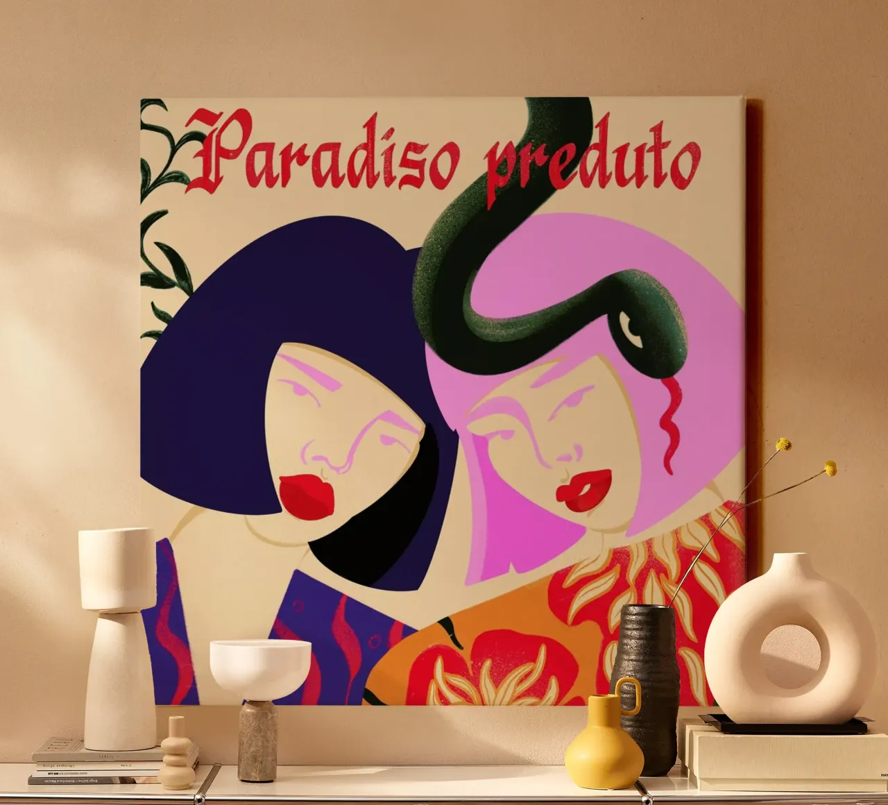 Pareiso Preduto canvas met Baklijst van Kika illu