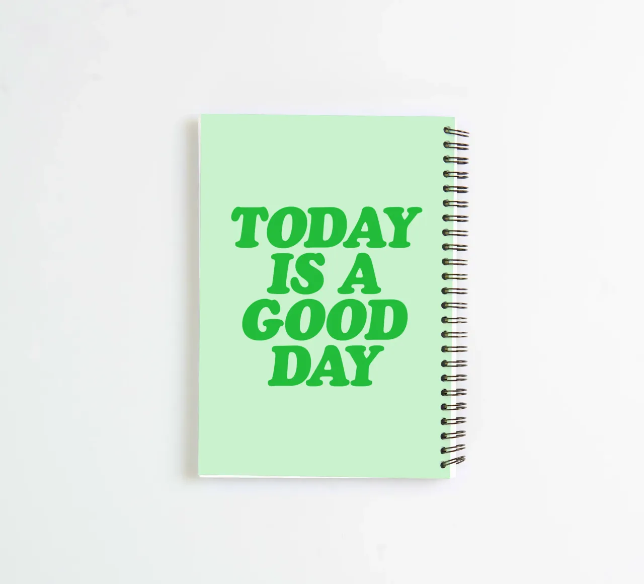 Heute ist ein guter Tag Optimistische Typografie Druck in Grün Ringbuch von THE MOTIVATED TYPE