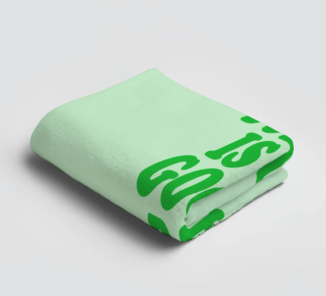 Today is a Good Day Optimistische typografie print in groen badhanddoek van THE MOTIVATED TYPE