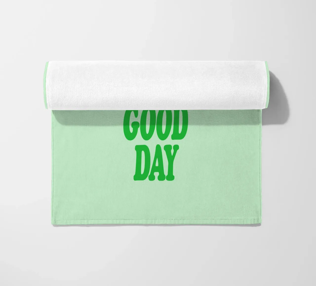 Today is a Good Day Typographie optimiste imprimée en vert serviette de plage de THE MOTIVATED TYPE