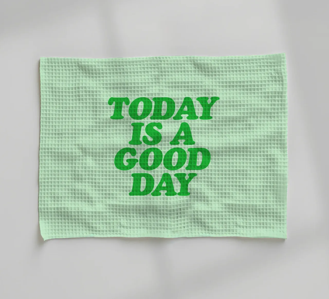 Heute ist ein guter Tag Optimistische Typografie Druck in Grün Geschirrtuch von THE MOTIVATED TYPE