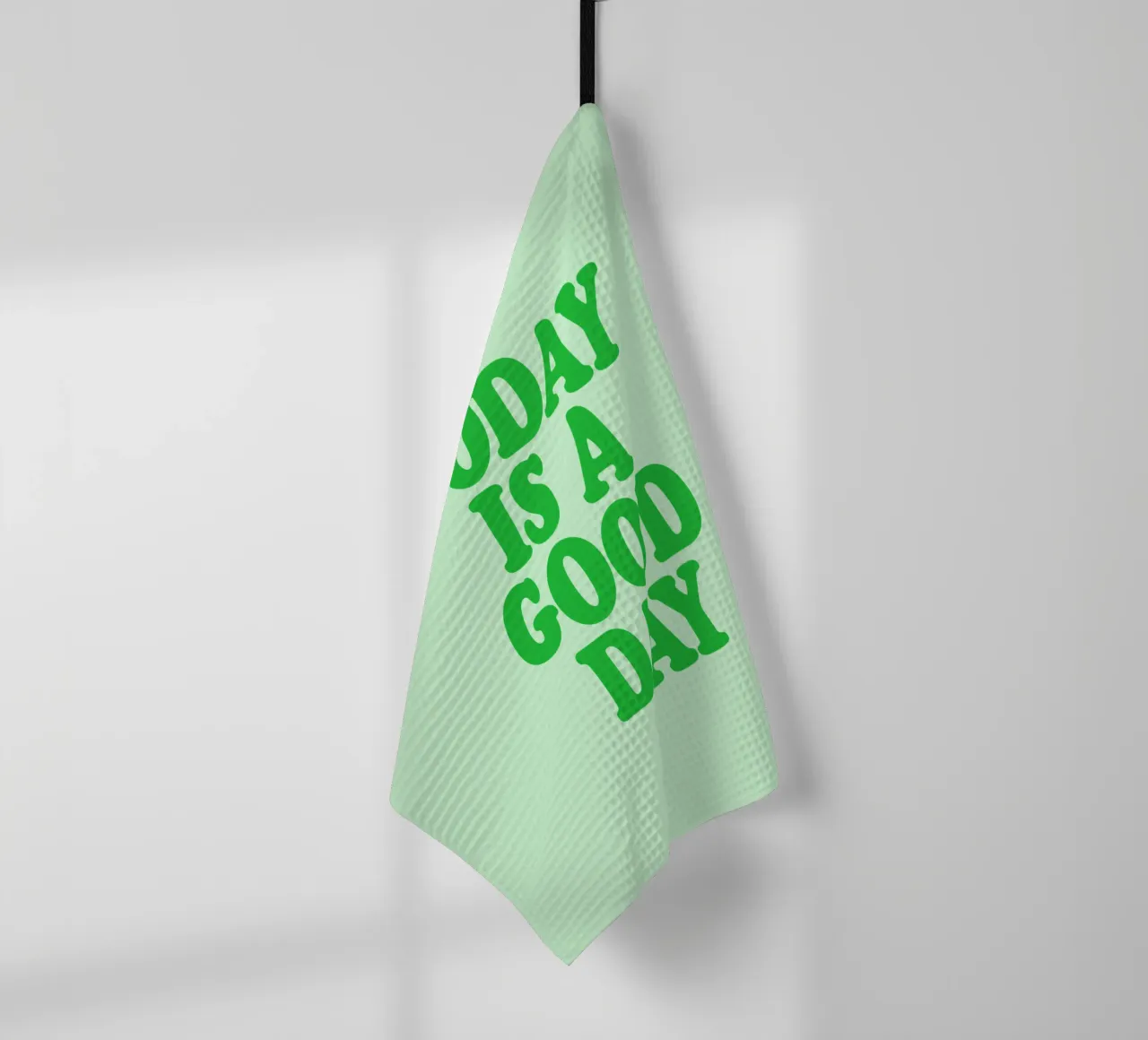Heute ist ein guter Tag Optimistische Typografie Druck in Grün Geschirrtuch von THE MOTIVATED TYPE