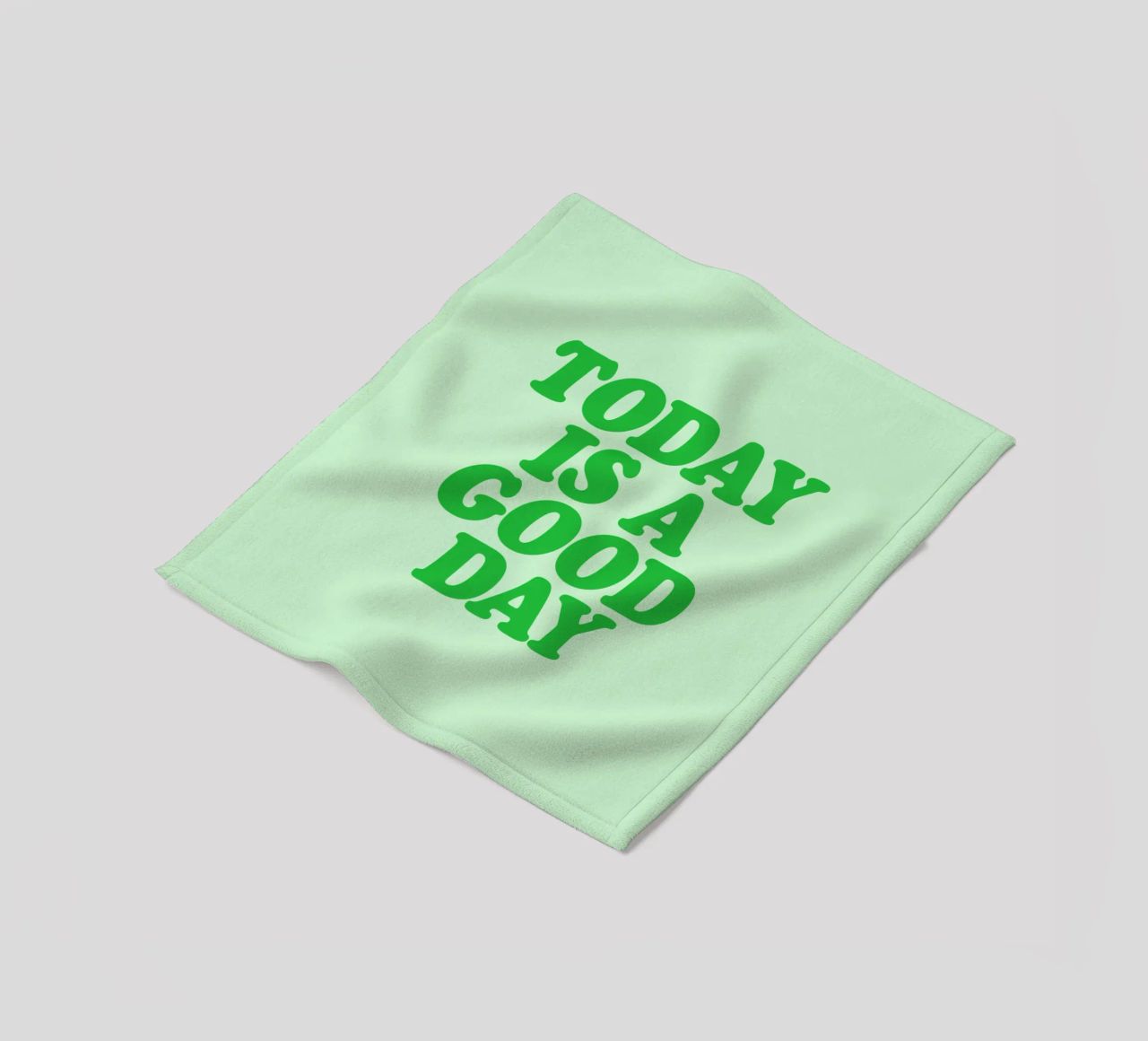 Today is a Good Day Optimistic Typography Print in Green fleece blanket by THE MOTIVATED TYPE